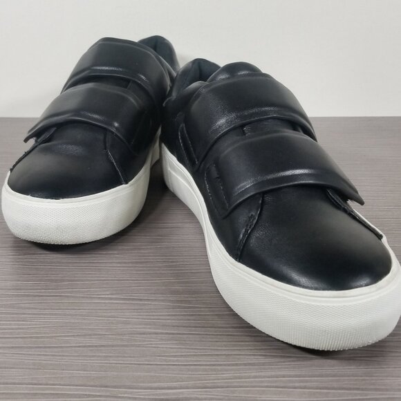 J/Slides Platform Double Strap Sneaker, Black Leather, Womens Size 8 - Picture 4 of 11